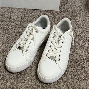 Steve Madden White SM Patterned Lace Up Sneakers Size 10